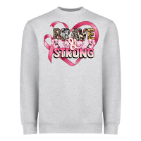 Brave And Strong Cancer Awareness Heavyweight Sweatshirt | Teevron