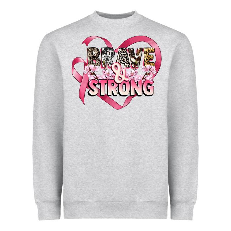 Brave And Strong Cancer Awareness Heavyweight Sweatshirt by CowGirlArtShop | Teevron