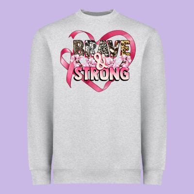 Brave And Strong Cancer Awareness Heavyweight Sweatshirt Designed By Cowgirlartshop