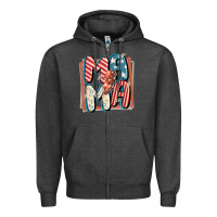 Charcoal Heather 4th of July mama with lightning bolt Zipper Hoodie - FaDigitalArtStudio