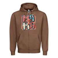 Chestnut 4th of July mama with lightning bolt Zipper Hoodie - FaDigitalArtStudio