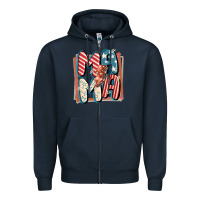 Navy 4th of July mama with lightning bolt Zipper Hoodie - FaDigitalArtStudio