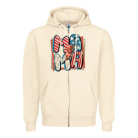 Sandshell 4th of July mama with lightning bolt Zipper Hoodie - FaDigitalArtStudio