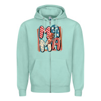 Seafoam 4th of July mama with lightning bolt Zipper Hoodie - FaDigitalArtStudio