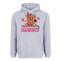 Heather Grey my valentine is my mummy Heavyweight Hoodie - LillyAllenDesigns