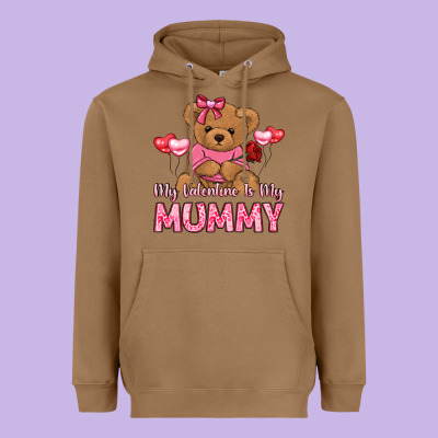 My Valentine Is My Mummy Heavyweight Hoodie Designed By Lillyallendesigns