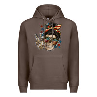 Coffee American Mother skull Premium Hoodie - FaDigitalArtStudio