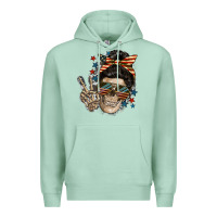 Seafoam American Mother skull Premium Hoodie - FaDigitalArtStudio