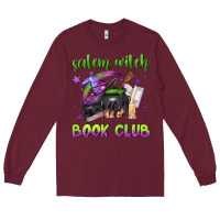 Burgundy Salem witch book club Long Sleeve Tee - NancyCooperArtShop