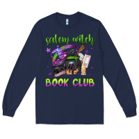 Navy Salem witch book club Long Sleeve Tee - NancyCooperArtShop