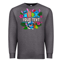 Charcoal Heather Your Text Stich Premium Sweatshirt - CowhideDigitalArt