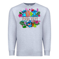 Heather Grey Your Text Stich Premium Sweatshirt - CowhideDigitalArt