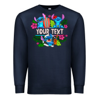 Navy Your Text Stich Premium Sweatshirt - CowhideDigitalArt