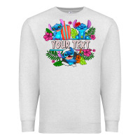 Oatmeal Heather Your Text Stich Premium Sweatshirt - CowhideDigitalArt