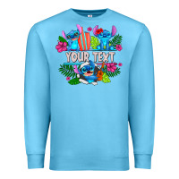 Ocean Blue Your Text Stich Premium Sweatshirt - CowhideDigitalArt