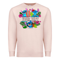 Pale Pink Your Text Stich Premium Sweatshirt - CowhideDigitalArt