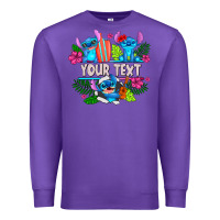 Purple Your Text Stich Premium Sweatshirt - CowhideDigitalArt