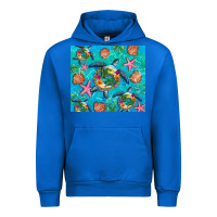Cobalt Turtle summer seashells starfish seaweed Urban Hoodie - Artiststas