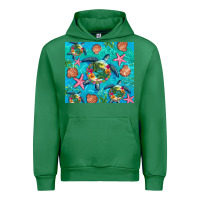 Emerald Turtle summer seashells starfish seaweed Urban Hoodie - Artiststas