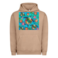 Pigment Burro Turtle summer seashells starfish seaweed Urban Hoodie - Artiststas