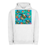 Pigment Lunar Rock Turtle summer seashells starfish seaweed Urban Hoodie - Artiststas