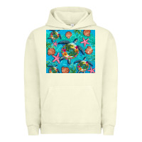 Pigment Pistachio Turtle summer seashells starfish seaweed Urban Hoodie - Artiststas