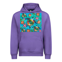 Tulip Turtle summer seashells starfish seaweed Urban Hoodie - Artiststas
