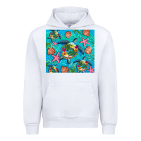 White Turtle summer seashells starfish seaweed Urban Hoodie - Artiststas