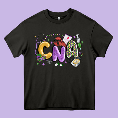 Cna Mardi Gras Heavy Core Tee Designed By Maliassmallbusiness