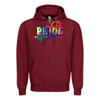 Burgundy Hippie pride Zipper Hoodie - FaDigitalArtStudio