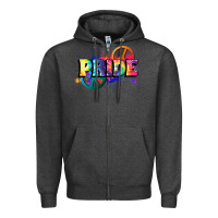 Charcoal Heather Hippie pride Zipper Hoodie - FaDigitalArtStudio