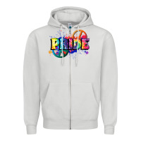 Dove Grey Hippie pride Zipper Hoodie - FaDigitalArtStudio