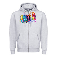 Heather Grey Hippie pride Zipper Hoodie - FaDigitalArtStudio