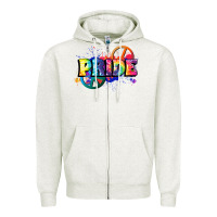 Oatmeal Heather Hippie pride Zipper Hoodie - FaDigitalArtStudio