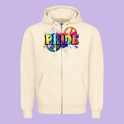 Hippie Pride Zipper Hoodie Designed By Fadigitalartstudio