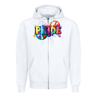White Hippie pride Zipper Hoodie - FaDigitalArtStudio
