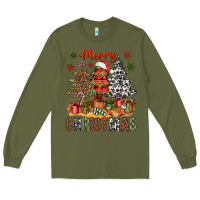 Army Green Merry Christmas with western trees Long Sleeve Tee - NancyCooperArtShop