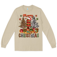 Mushroom Merry Christmas with western trees Long Sleeve Tee - NancyCooperArtShop