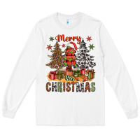 White Merry Christmas with western trees Long Sleeve Tee - NancyCooperArtShop