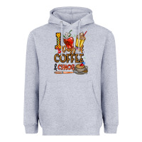Heather Grey 100. Days Of Coffee  Chaos Heavyweight Hoodie - CowhideDigitalArt