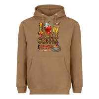 Toasted Coconut 100. Days Of Coffee  Chaos Heavyweight Hoodie - CowhideDigitalArt
