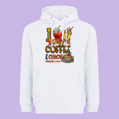 100. Days Of Coffee  Chaos Heavyweight Hoodie Designed By Cowhidedigitalart