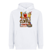White 100. Days Of Coffee  Chaos Heavyweight Hoodie - CowhideDigitalArt