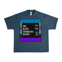 Midnight Navy Eat Sleep Chemıstray Repeat Urban Heavy Tee - Bettercallsaul