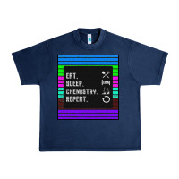 Navy Eat Sleep Chemıstray Repeat Urban Heavy Tee - Bettercallsaul
