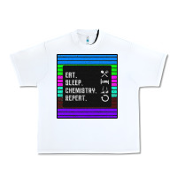 White Eat Sleep Chemıstray Repeat Urban Heavy Tee - Bettercallsaul