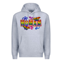 Heather Grey Human pride Premium Hoodie - FaDigitalArtStudio
