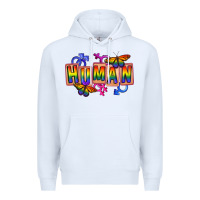 White Human pride Premium Hoodie - FaDigitalArtStudio