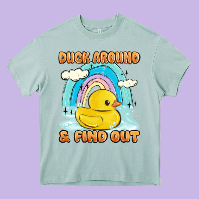 Duck Around And Find Out Heavy Core Tee Designed By Maliassmallbusiness