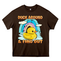 Chocolate Brown duck around and find out Heavy Core Tee - MaliasSmallBusiness